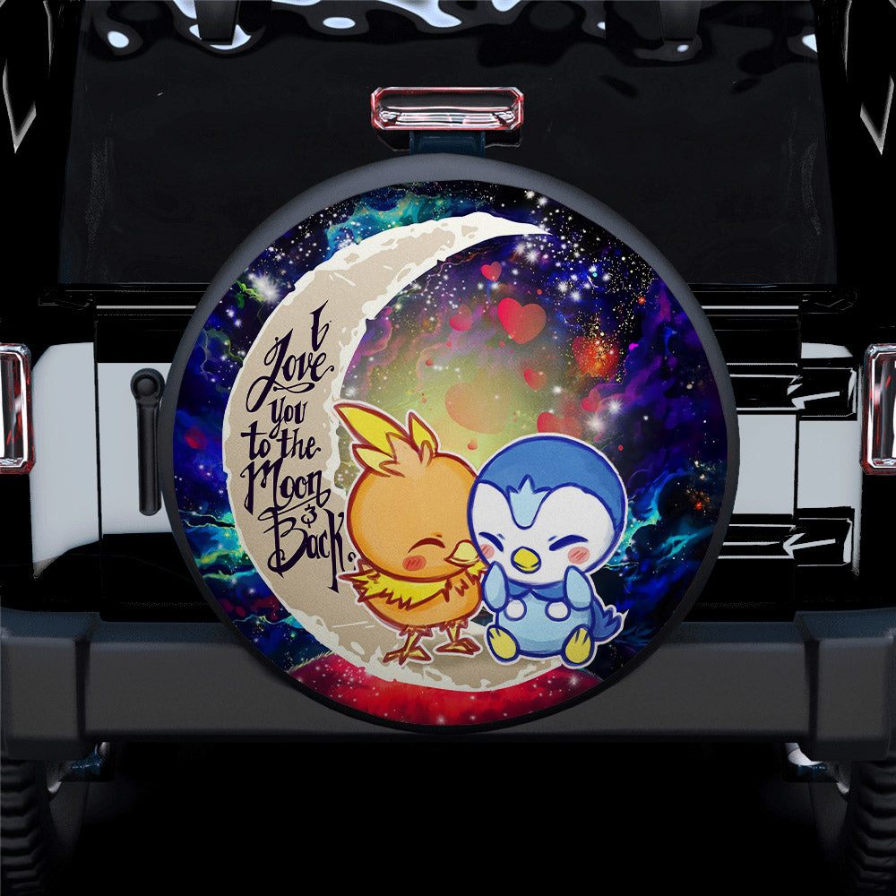 Torchic Piplup Love You To The Moon Galaxy Car Spare Tire Cover