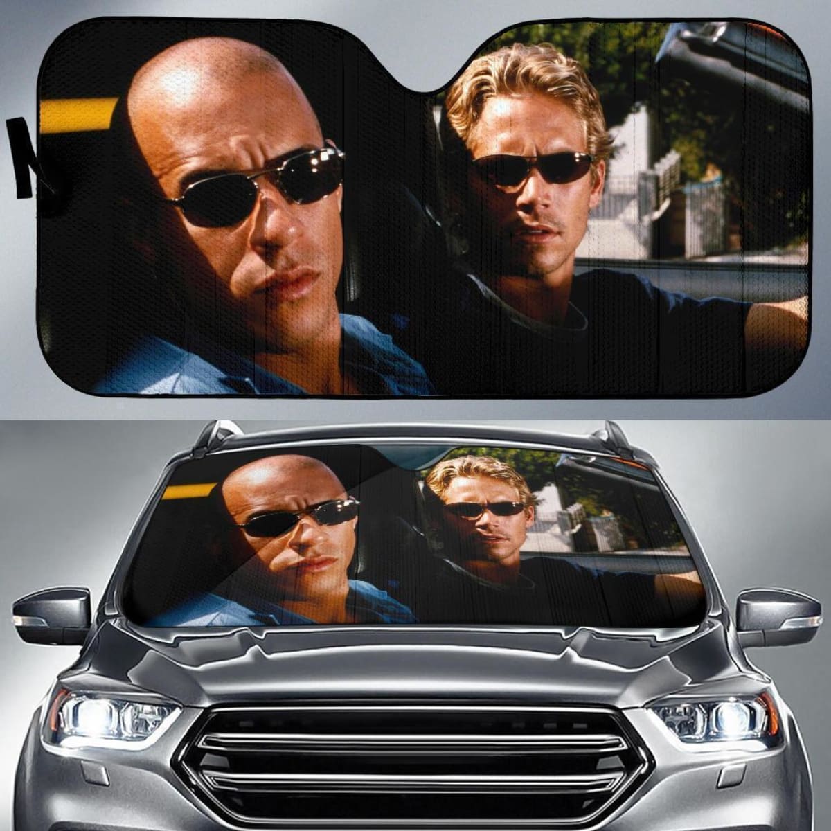 Toretto & Brian Fast Furious Fan Auto Sun Shade Universal Fit 174503