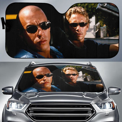 Toretto & Brian Fast Furious Fan Auto Sun Shade Universal Fit 174503