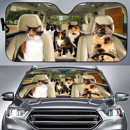 Tortoiseshell Cat Car All Over Printed 3D Sun Shade