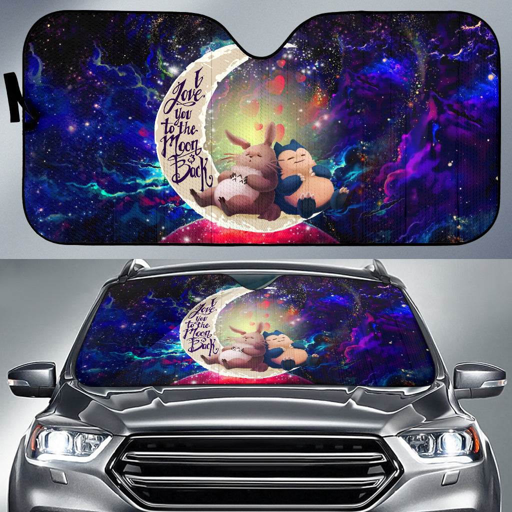 Totoro Ghibli Snorlax Pokemon Love You To The Moon Galaxy Car Auto Sunshades
