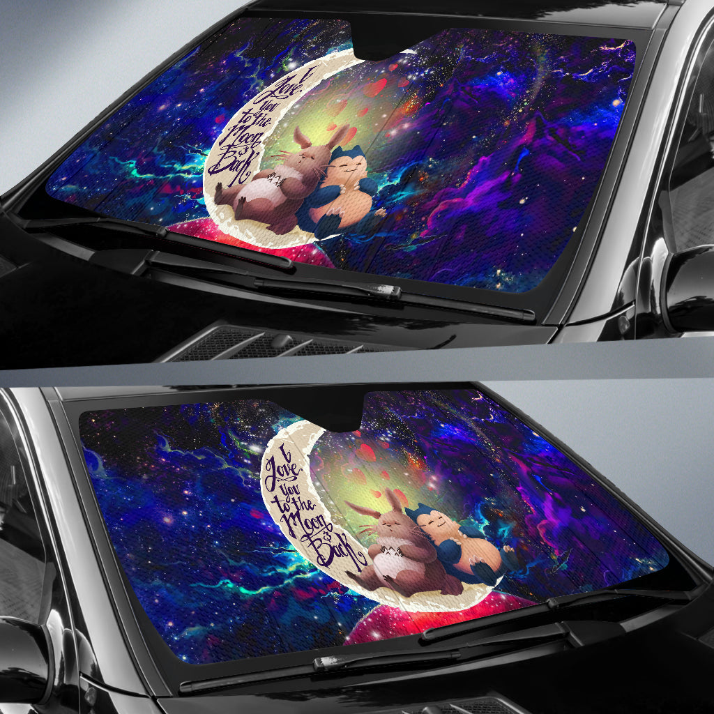 Totoro Ghibli Snorlax Pokemon Love You To The Moon Galaxy Car Auto Sunshades