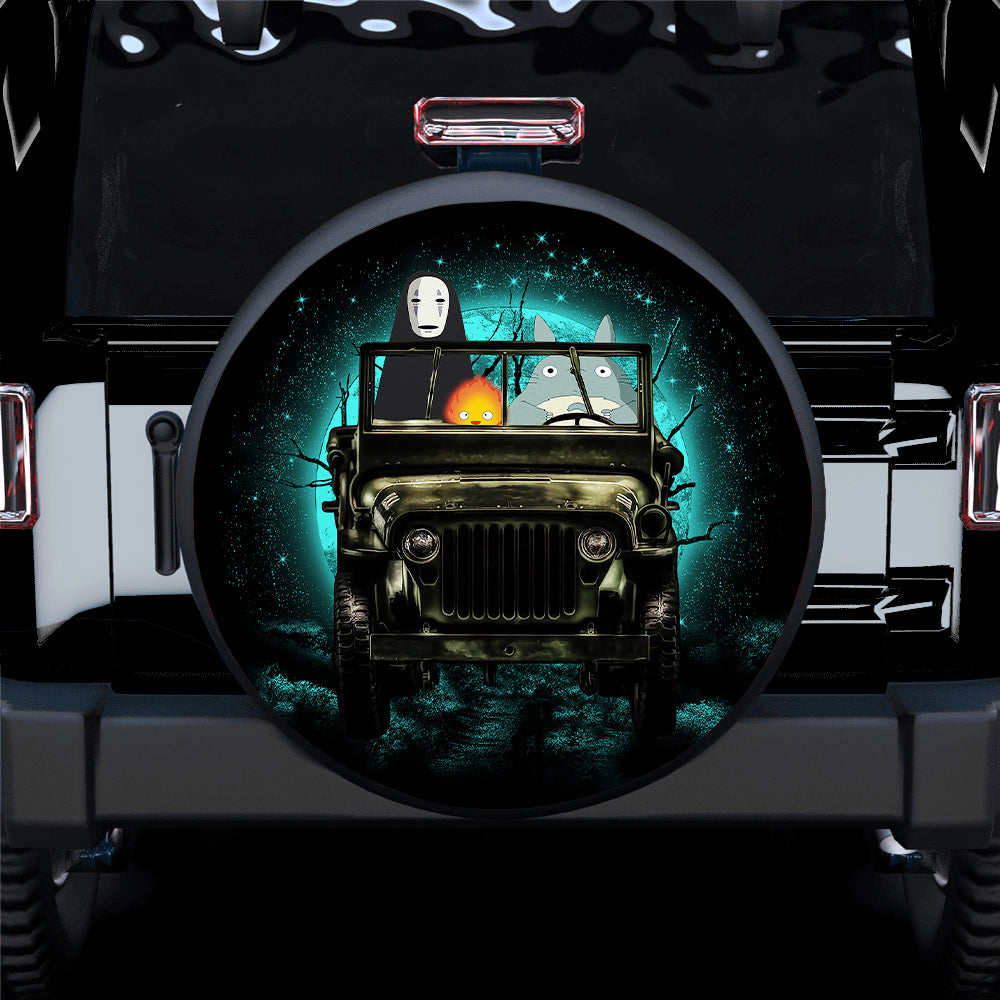Totoro No Face Ghibli Ride Jeep Halloween Funny Anime Car Spare Tire Cover