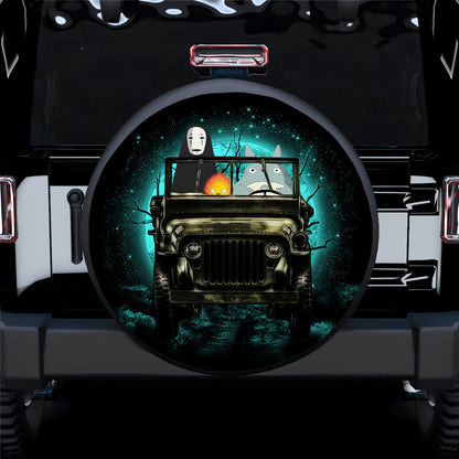 Totoro No Face Ghibli Ride Jeep Halloween Funny Anime Car Spare Tire Cover
