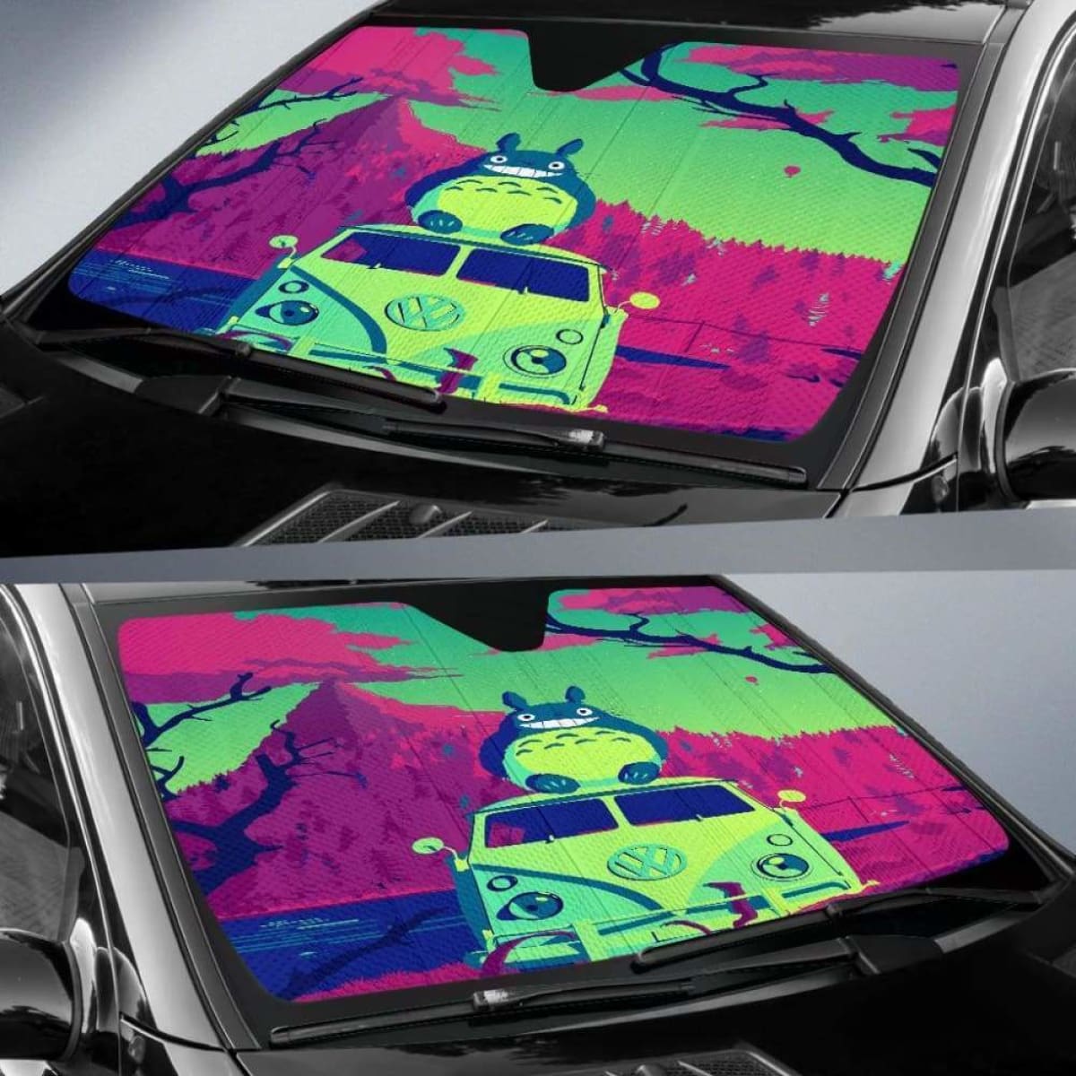 Totoro Smile Car Sun Shades 918b Universal Fit