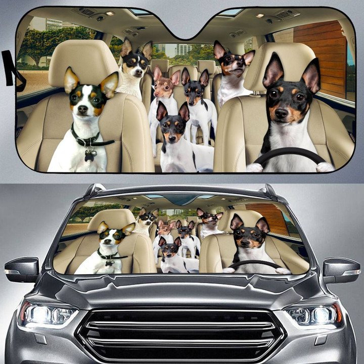Toy Fox Terrier Car All Over Printed 3D Sun Shade