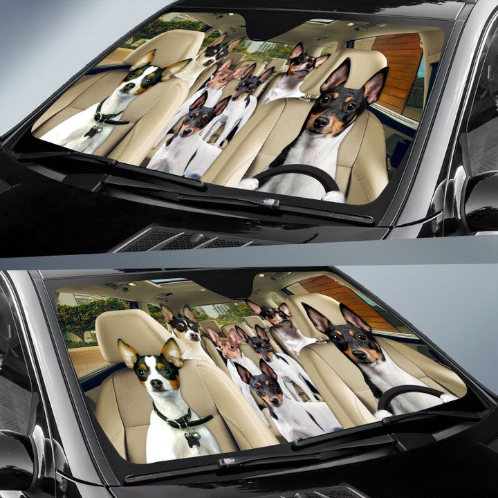 Toy Fox Terrier Car All Over Printed 3D Sun Shade