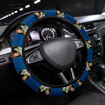 Toy Story Woody And Buzz Lightyear Christmas Premium Custom Car Steering Wheel Cover