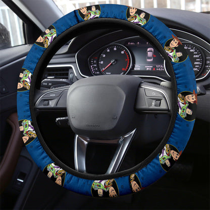 Toy Story Woody And Buzz Lightyear Christmas Premium Custom Car Steering Wheel Cover
