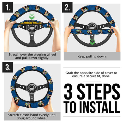 Toy Story Woody And Buzz Lightyear Christmas Premium Custom Car Steering Wheel Cover
