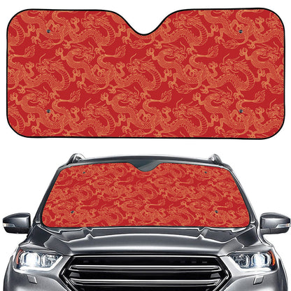 Traditional Chinese Dragon Pattern Print Car Windshield Sun Shade