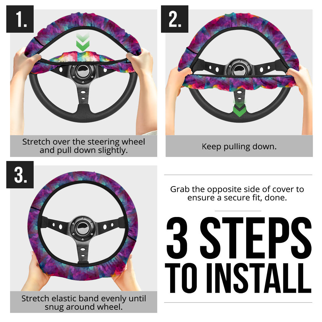 Triangle Background color Premium Car Steering Wheel Cover