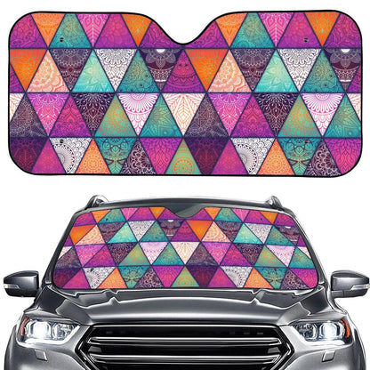 Triangle Bohemian Mandala Pattern Print Car Windshield Sun Shade
