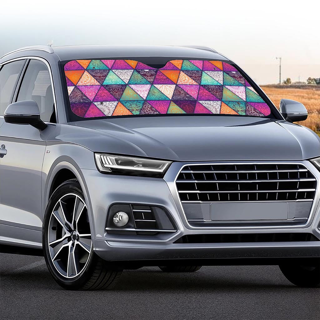 Triangle Bohemian Mandala Pattern Print Car Windshield Sun Shade