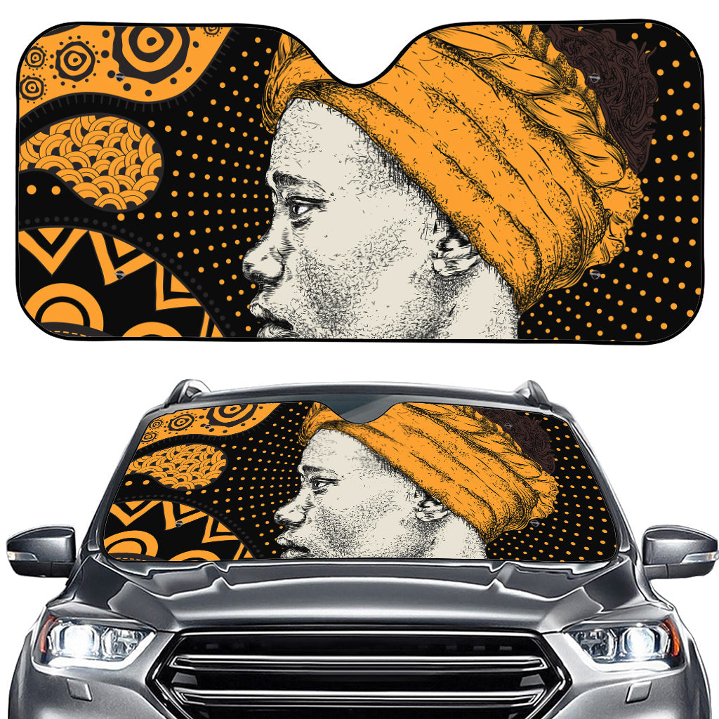 Tribal African Girl Print Car Windshield Sun Shade