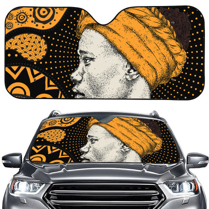 Tribal African Girl Print Car Windshield Sun Shade