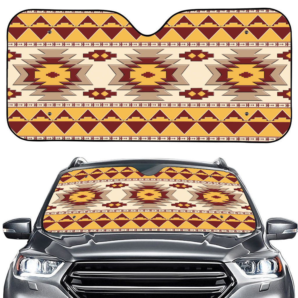 Tribal Southwestern Navajo Pattern Print Car Windshield Sun Shade