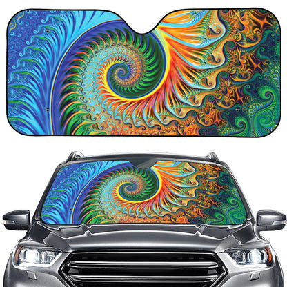 Trippy Fractal Print Car Windshield Sun Shade