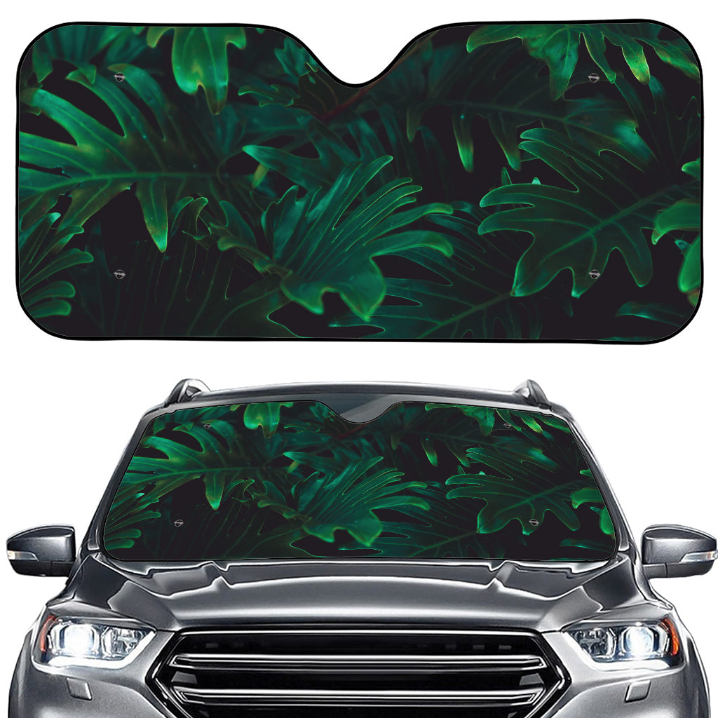 Tropical Fern Leaf Print Car Windshield Sun Shade