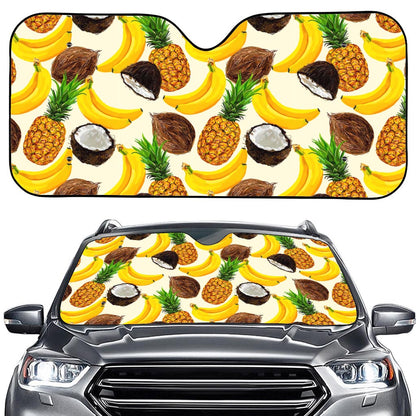 Tropical Fruits Pattern Print Car Windshield Sun Shade