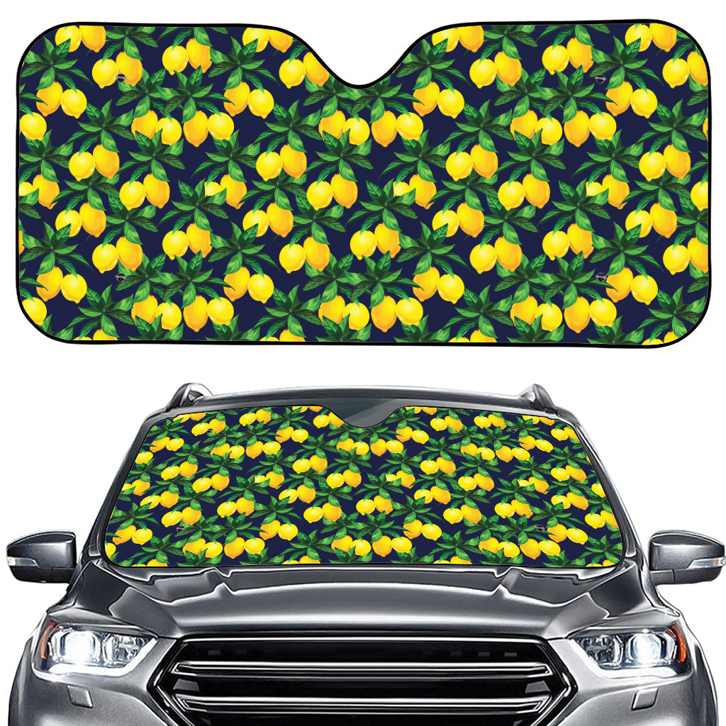 Tropical Lemon Pattern Print Car Windshield Sun Shade