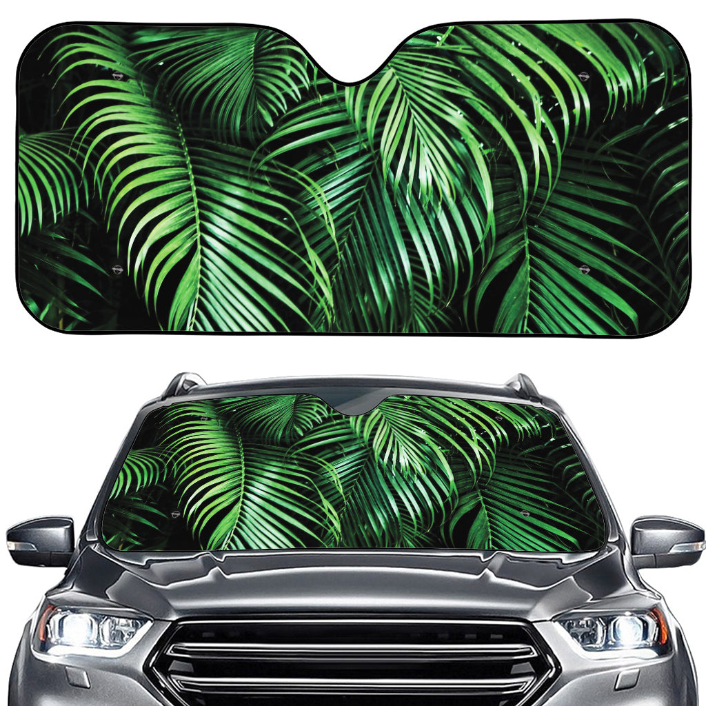 Tropical Palm Leaf Print Car Windshield Sun Shade