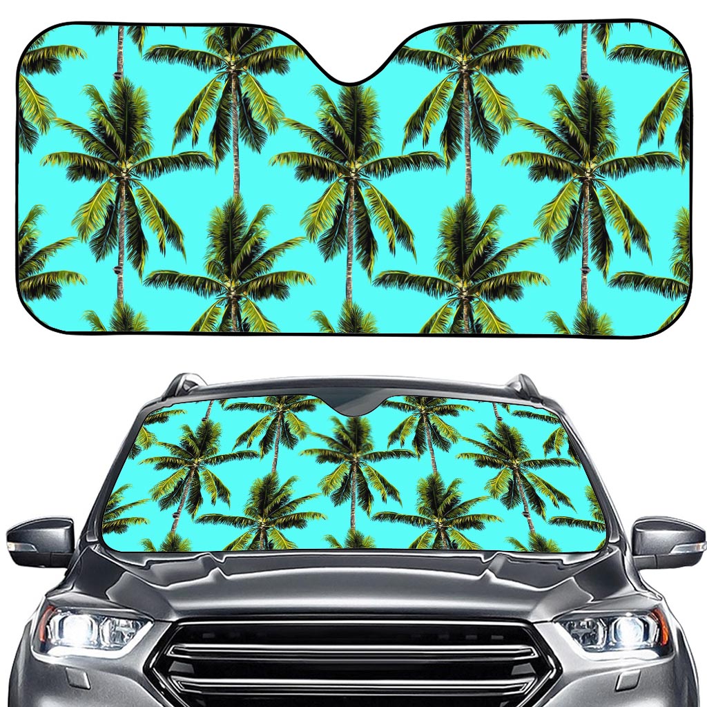 Tropical Palm Tree Pattern Print Car Windshield Sun Shade