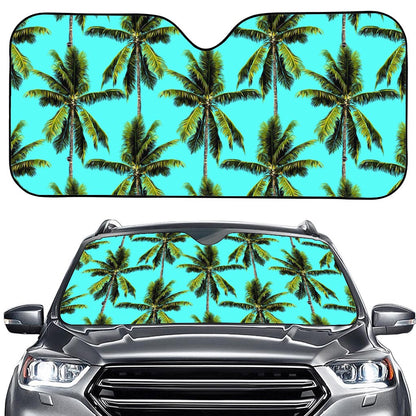 Tropical Palm Tree Pattern Print Car Windshield Sun Shade