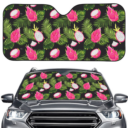 Tropical Pitaya Pattern Print Car Windshield Sun Shade