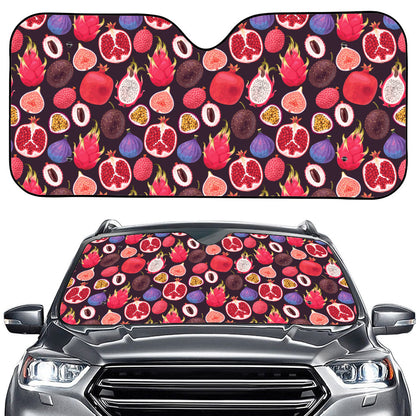 Tropical Summer Fruits Pattern Print Car Windshield Sun Shade