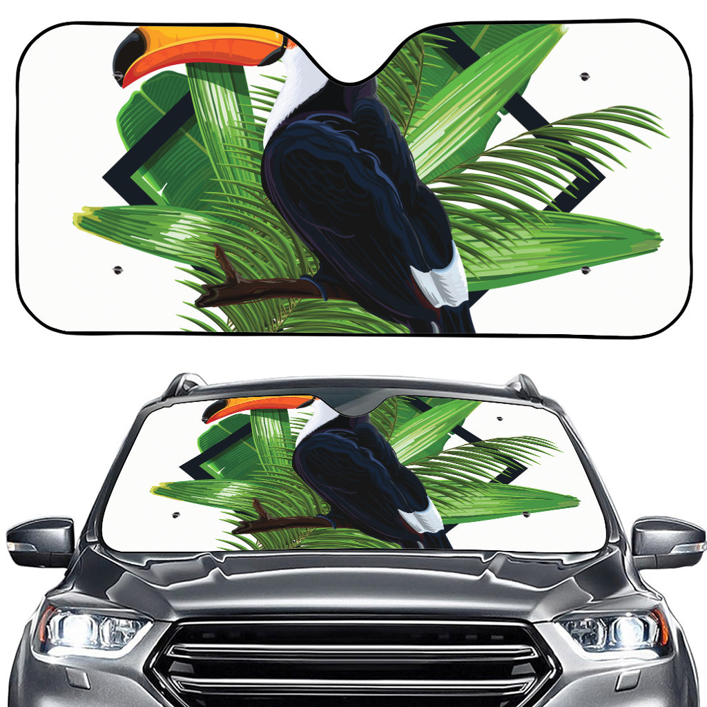 Tropical Toco Toucan Print Car Windshield Sun Shade