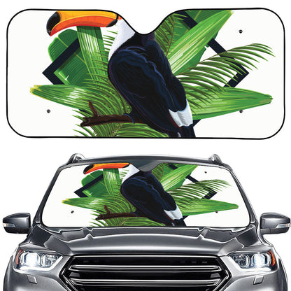 Tropical Toco Toucan Print Car Windshield Sun Shade