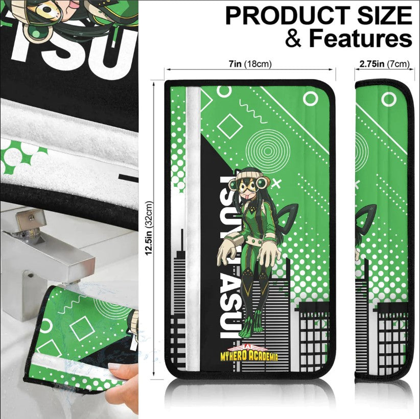 Tsuyu Asui Anime Froppy My Hero Academia Car Seat Belt Cover Custom Car Accessories