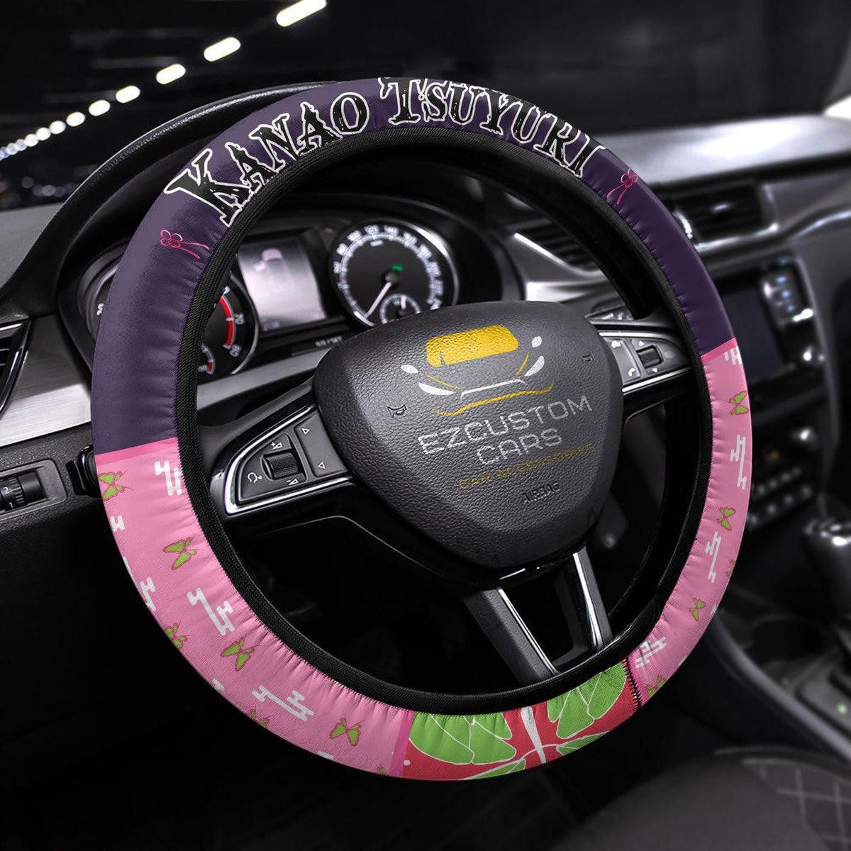 Tsuyuri Kanao Anime Steering Wheel Cover Custom Anime Demon Slayer Car Accessories