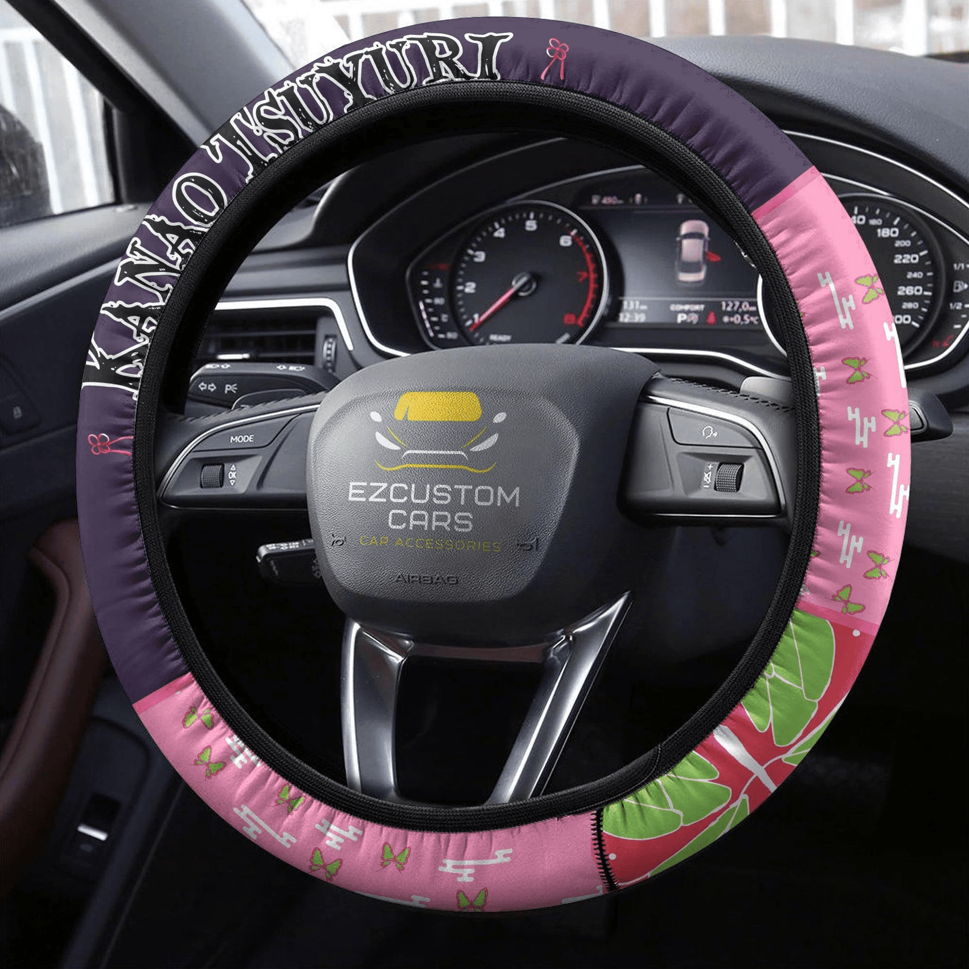 Tsuyuri Kanao Anime Steering Wheel Cover Custom Anime Demon Slayer Car Accessories