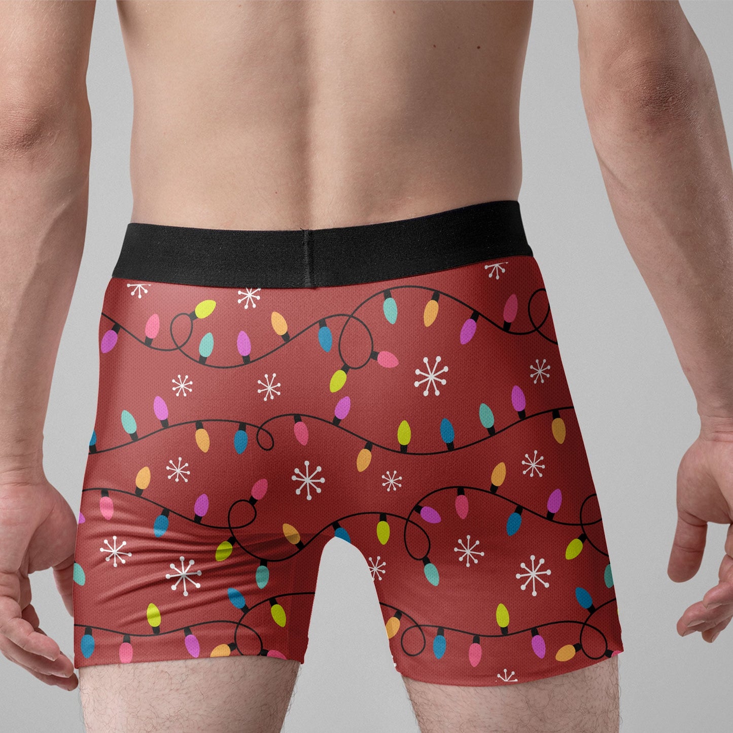 Turn Me On Christmas Light Funny - Personalized Photo Men's Boxer Briefs