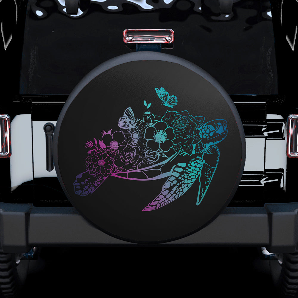 Turtle Art Car Spare Tire Cover