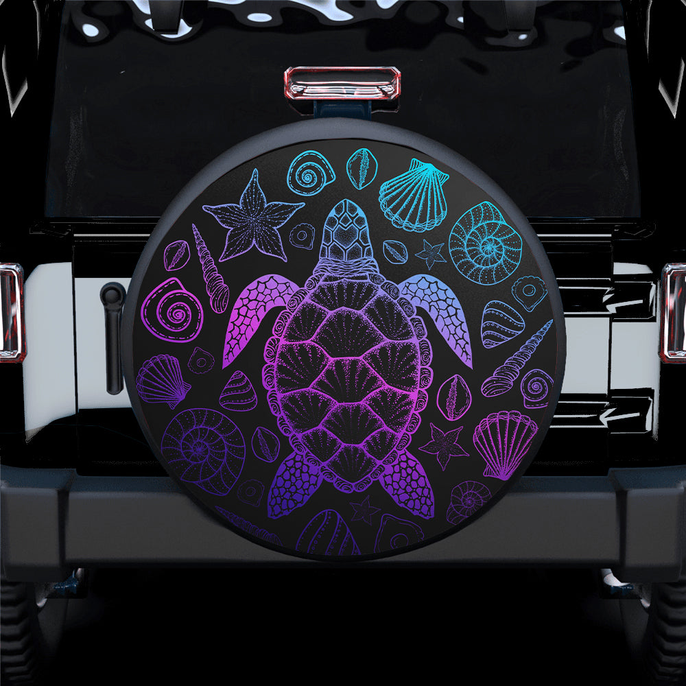 Turtle Art Sea Icon Car Spare Tire Cover
