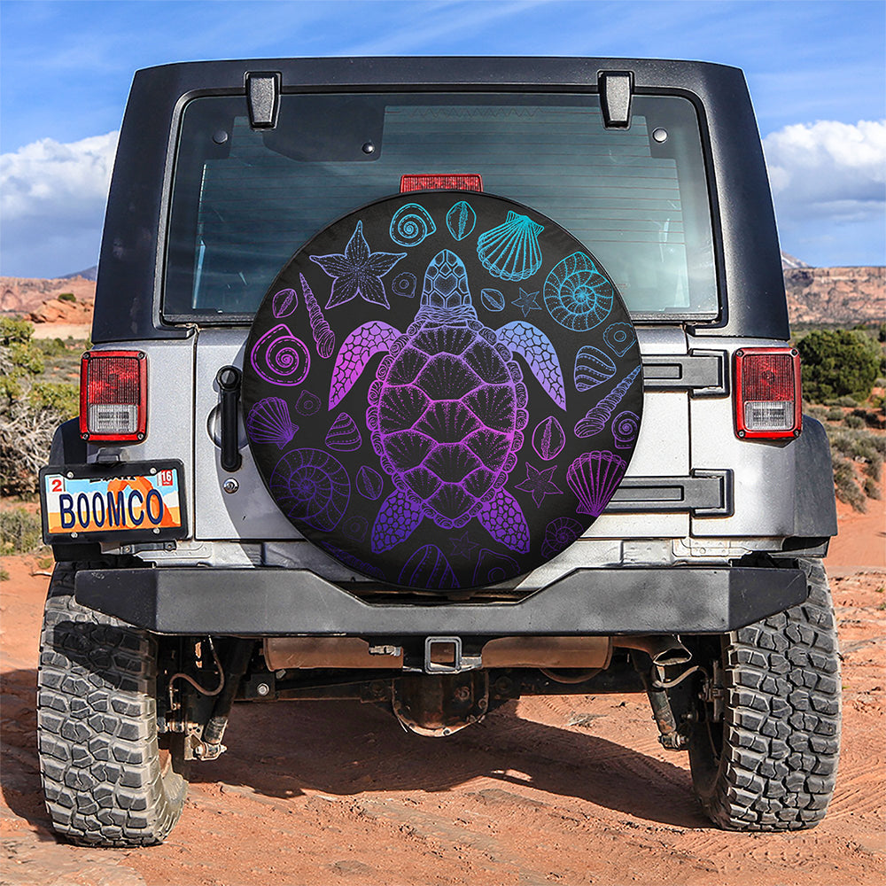 Turtle Art Sea Icon Car Spare Tire Cover
