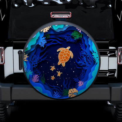 Turtle Deep Ocean Car Spare Tire Cover