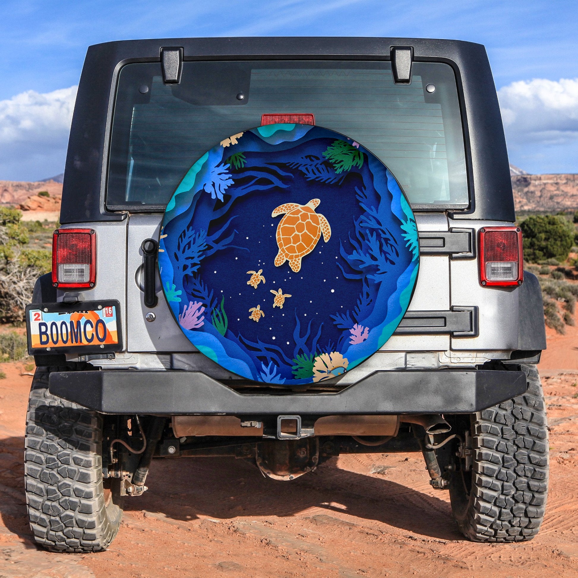 Turtle Deep Ocean Car Spare Tire Cover