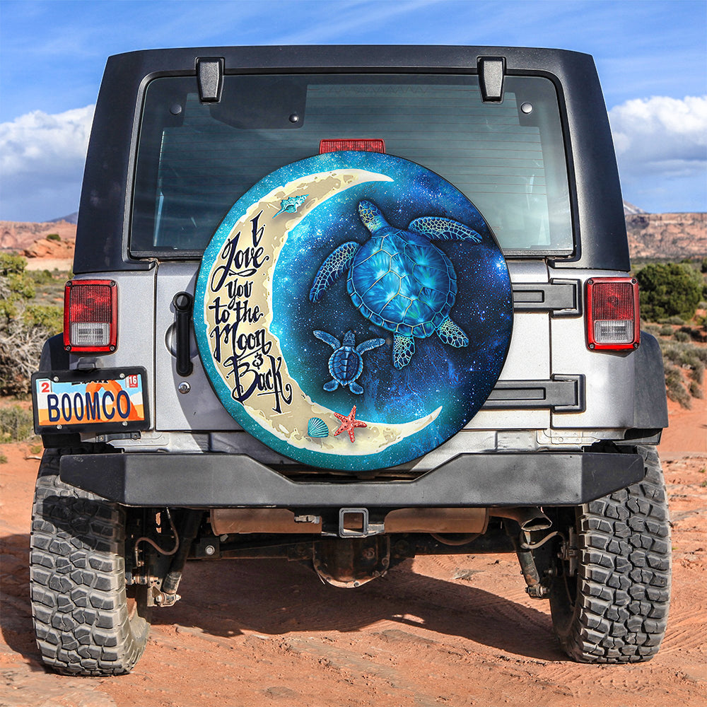 Turtle Sea love To The Moon And Back Jeep Car Spare Tire Cover