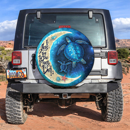 Turtle Sea love To The Moon And Back Jeep Car Spare Tire Cover