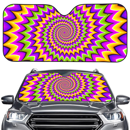 Twisted Colors Moving Optical Illusion Car Windshield Sun Shade