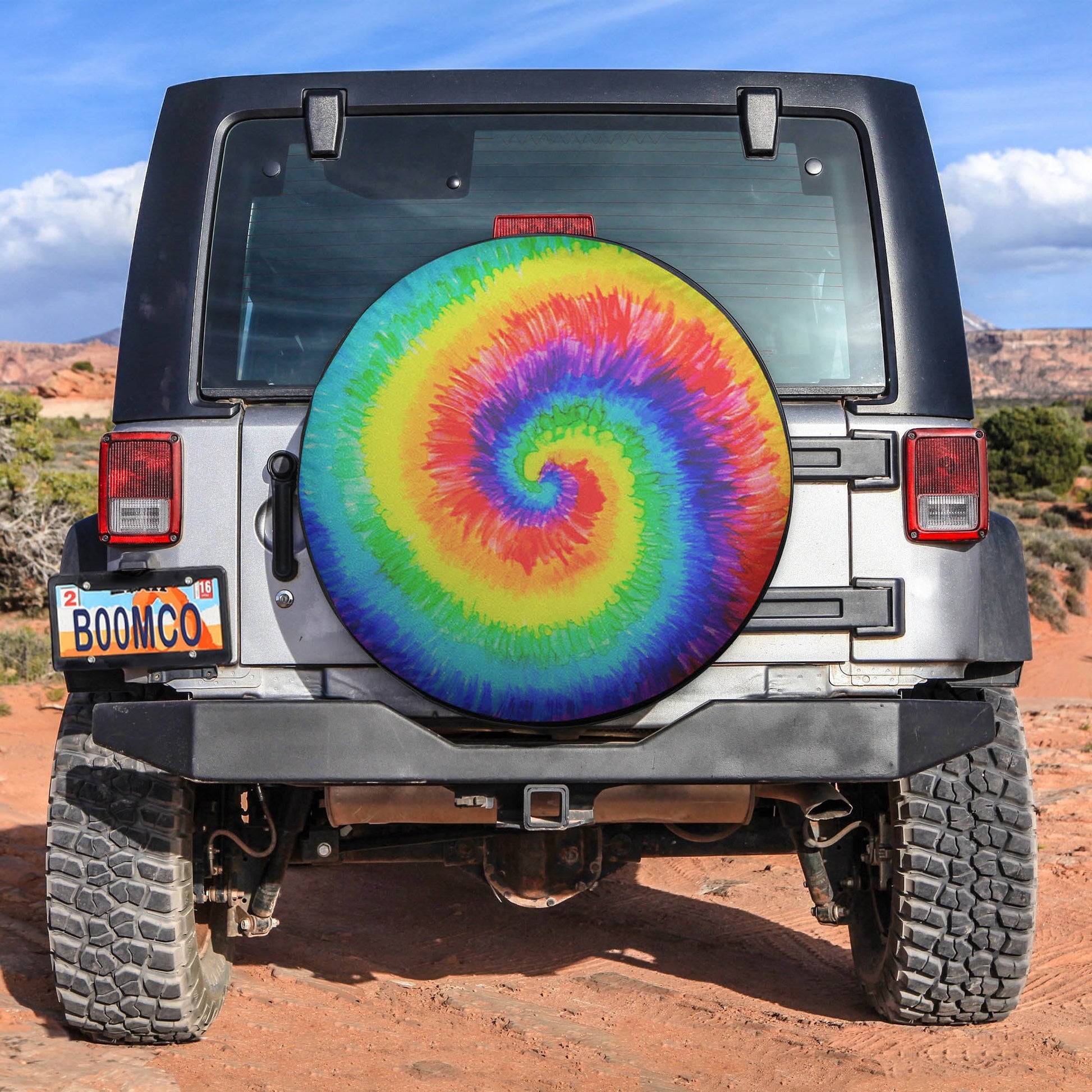 Tye Die Rainbow Spare Tire Cover
