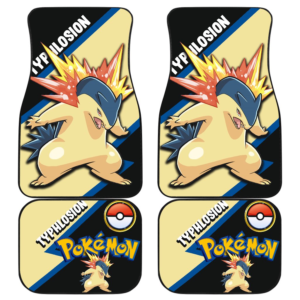 Typhlosion Car Floor Mats Custom Anime Car Interior Accessories