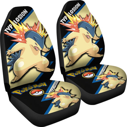Typhlosion Car Seat Covers Custom Anime Pokemon Car Accessories