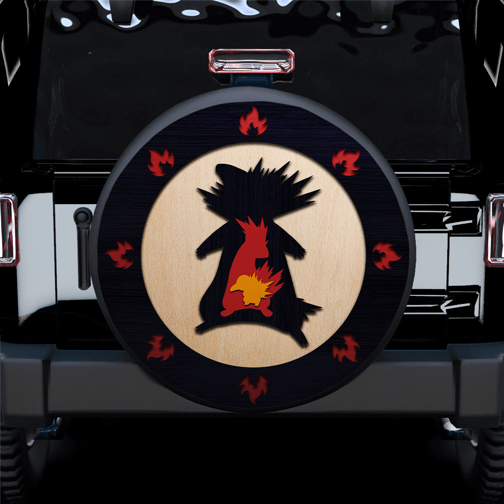 Typhlosion Evolution Fire Jeep Car Spare Tire Cover