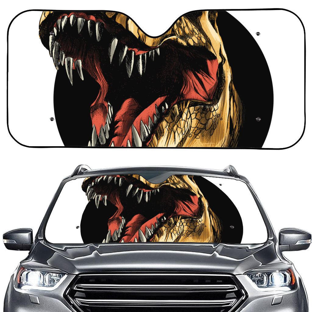 Tyrannosaurus Rex Head Print Car Windshield Sun Shade