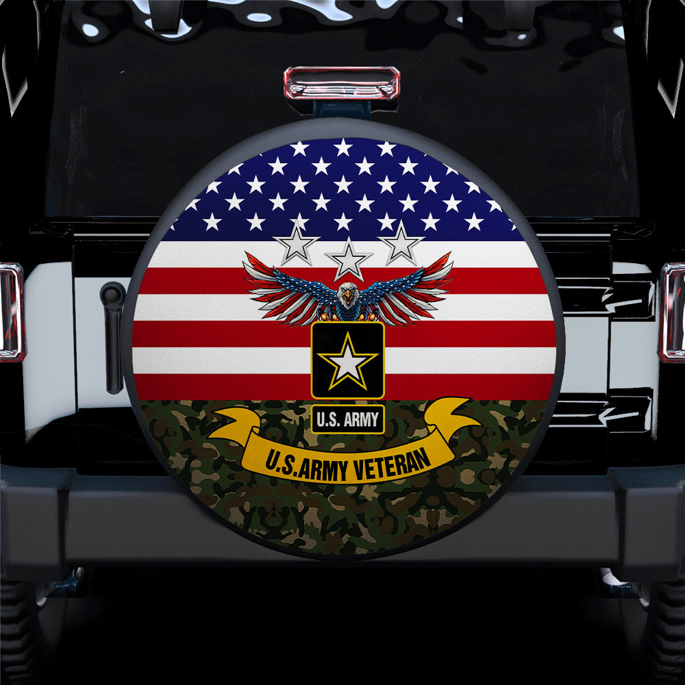 U.S. Army Veteran American Flag Jeep Car Spare Tire Cover